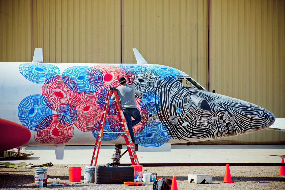 aviões viram obras de arte