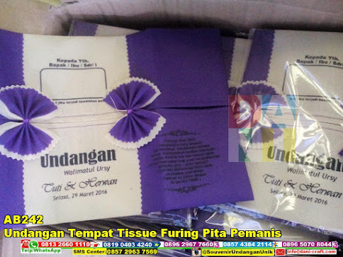 jual Undangan Tempat Tissue Furing Pita Pemanis