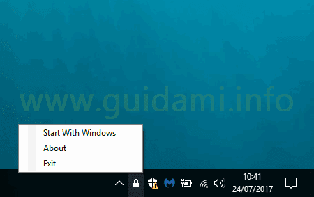 LidLocker icona nell'area di notifica Windows