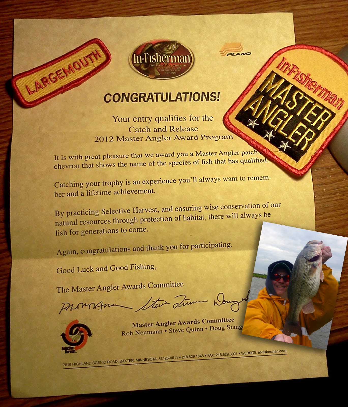 Pondboy's Angling Adventures Largemouth Master Angler Award