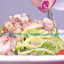 Insalata di calamaretti su carpaccio di tonno ricetta Roberto Valbuzzi da Prova del Cuoco
