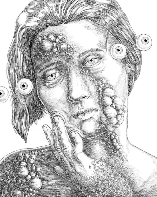 Os surreais e bizarros desenhos de Peter Striffolino Peter Striffolino instagram desenhos surreais bizarros terror sobrenatural preto e branco