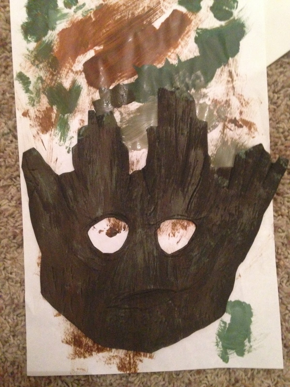 Lady Goats: Last Minute Costume Idea: DIY Groot Mask for 33 Cents