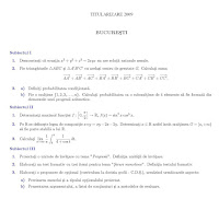 Subiecte titularizare matematica - Bucuresti 2009