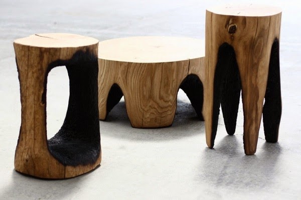 Purist design furniture made of wood