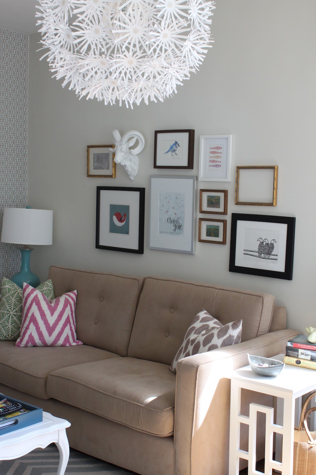 modern jane Gallery Wall Over the Sofa.