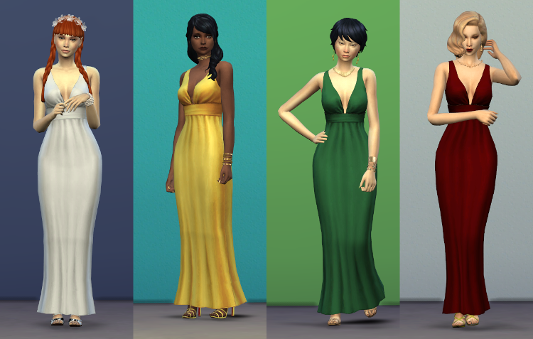 My Sims 4 Blog: Ophelia Dress in 20 Colors by Amylet