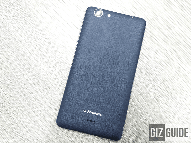 CloudFone Excite Prime faux leather back