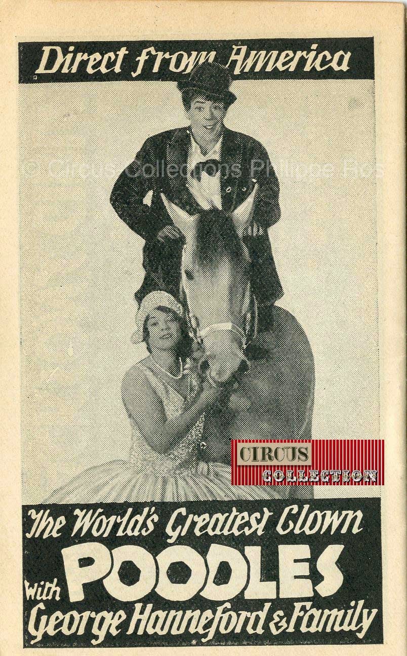 The world greatest Clown with Poodles George Hanneford & Family 