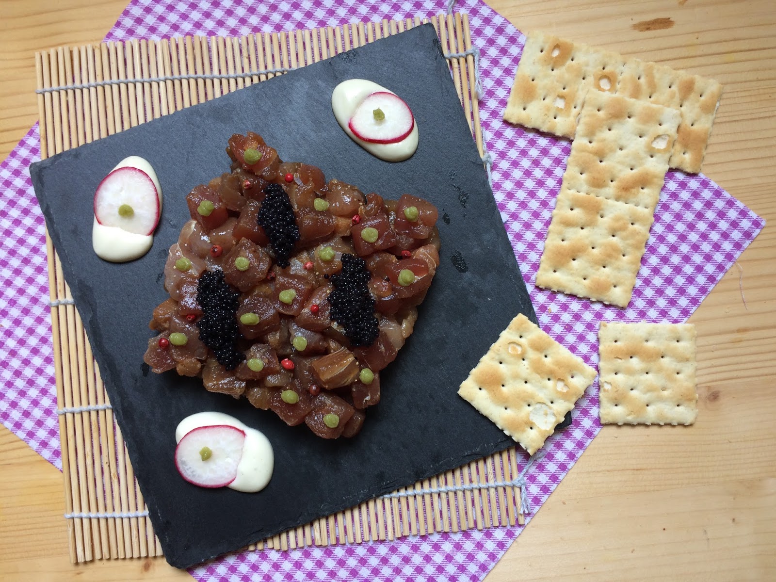 Tartar de atún con mayonesa de wasabi. Cooking the Chef