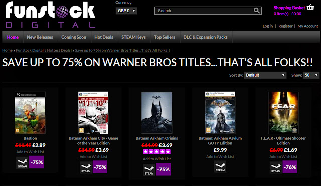 Warner Bros Sale para Steam (Funstock)