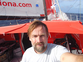 Javier Sanso à bord d'Acciona.