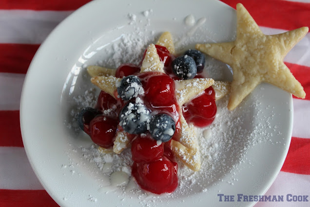 cherries, easy to make,pie, blueberries, confectioner's sugar, lemon