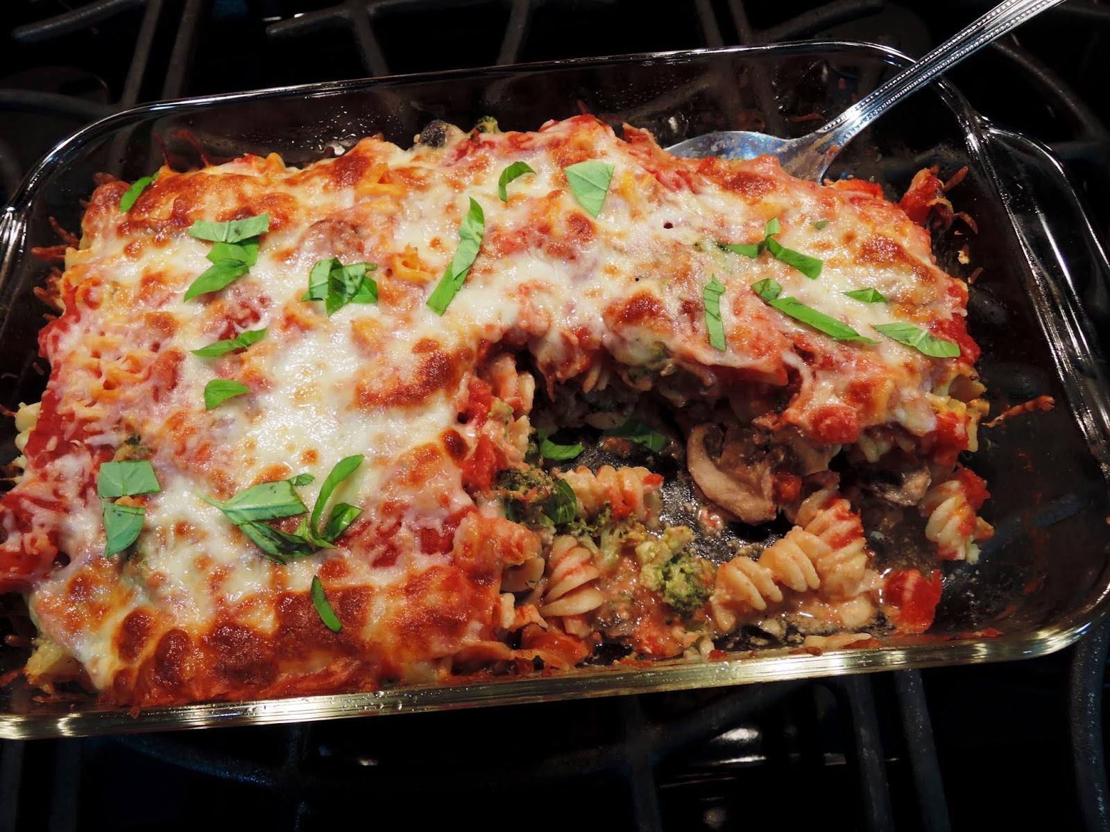 The Briny Lemon Baked Broccoli and Mushroom Pasta