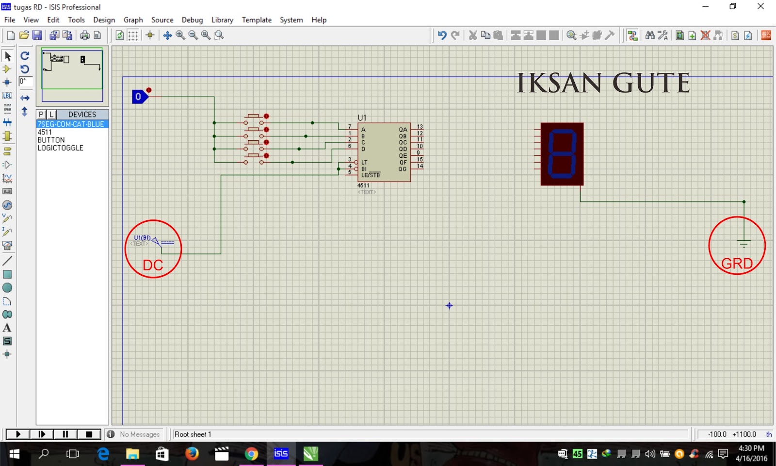 Belajar Software PROTEUS Membuat Rangkaian Sederhana 7 Segment