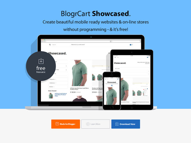 BlogrCart SHOWCASED Shopping Cart Blogger Template