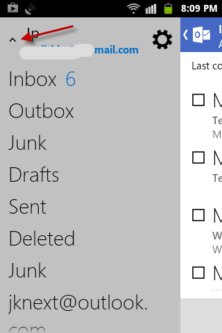 Outlook Android app Settings