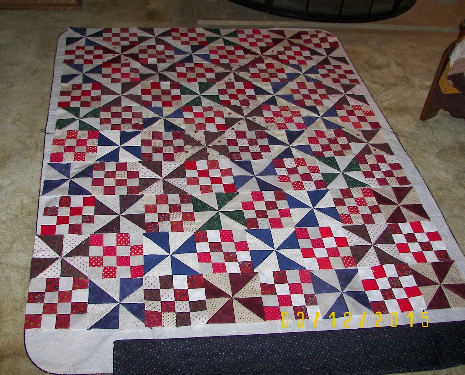 Elaine Adair Pieces Quilt of Valor, Pinwheels and 4Patches