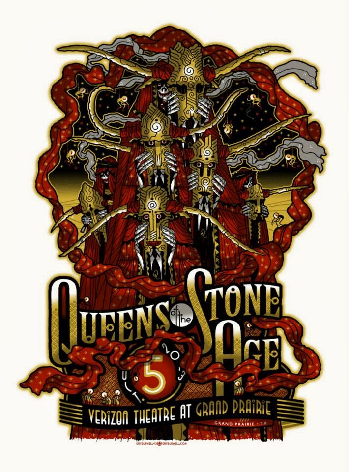 INSIDE THE ROCK POSTER FRAME BLOG: Guy Burwell Queens of the Stone Age ... Queens Of The Stone Age Poster 2014