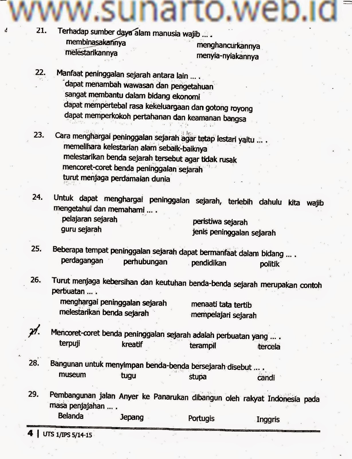 Soal Ips Kelas 1 Sd Semester 1 Kurikulum 2013
