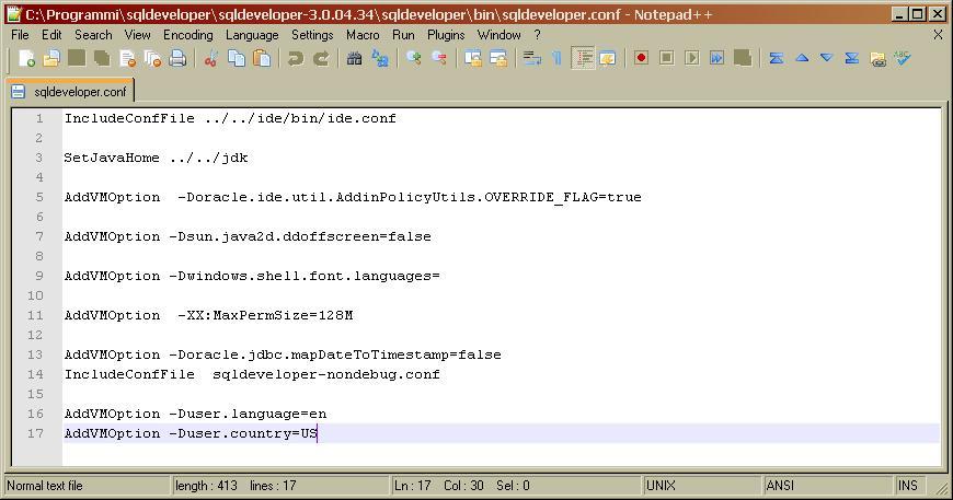 OraSal: How to change language of SQL Developer