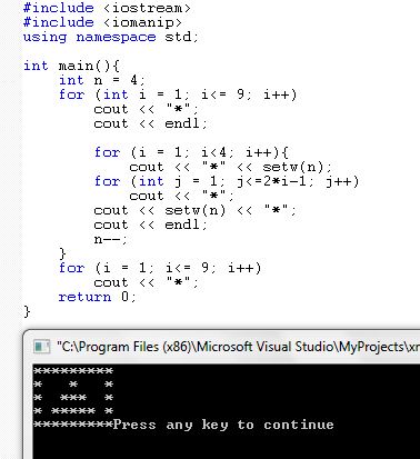 C++: Triangle and Diamond in C++