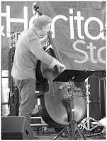 Clark Sommers - Double Bass - Spin Quartet - 2015 Chicago Jazz Festival | Photograph by Tom Bowser