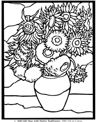 rose amarartes girassóis de van gogh para colorir
