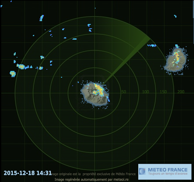 Image radar ile de la Réunion