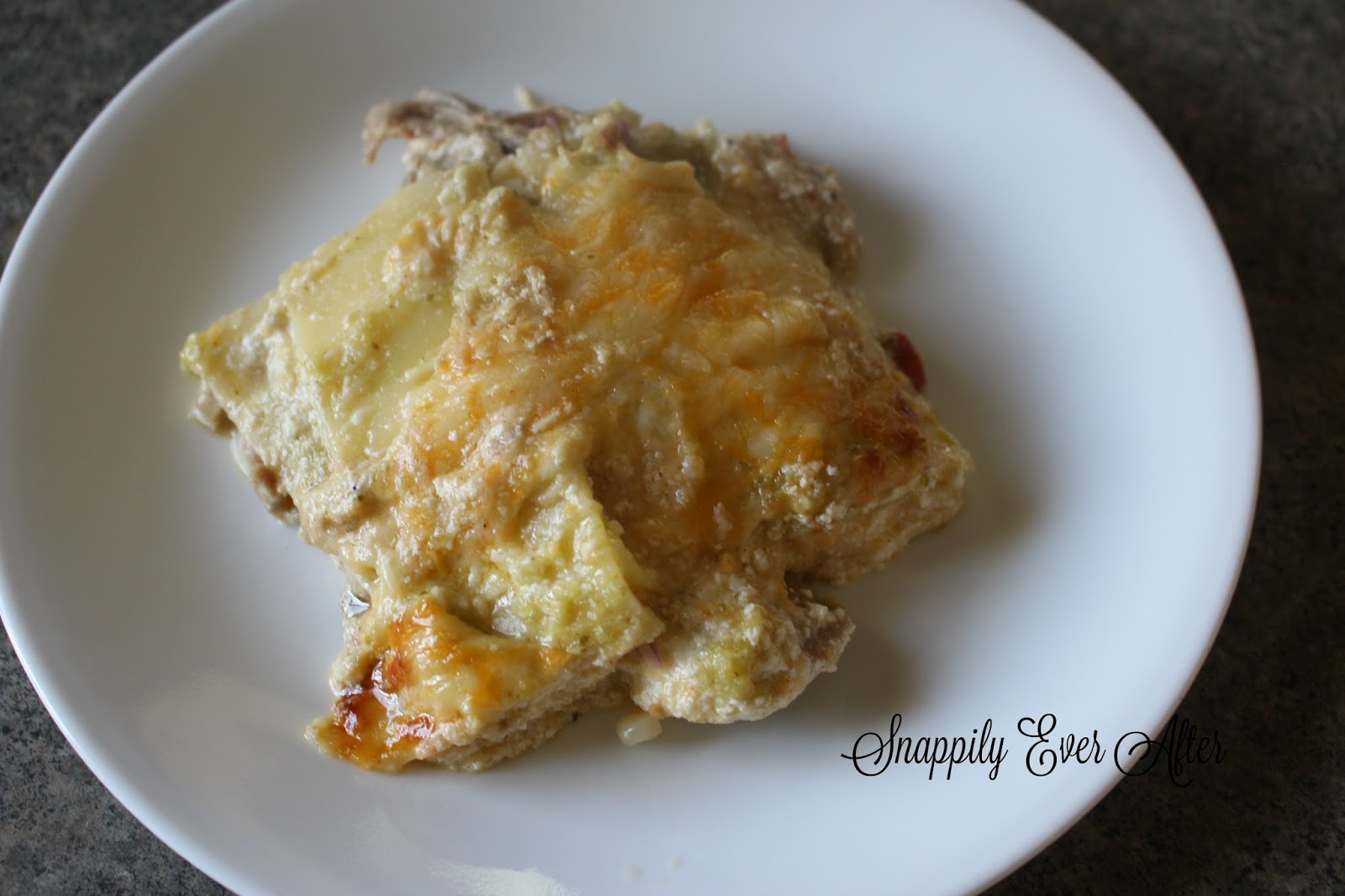 Snappily Ever After Green Chili Lasagna