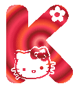 Alfabeto animado de Hello Kitty que cambia de colores K.