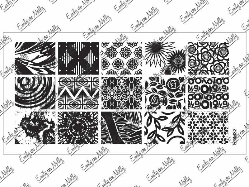 Emily de Molly XL Stamping Plates (EDM30 - EDM34) - Swatches & Review by Olivia Jade Nails