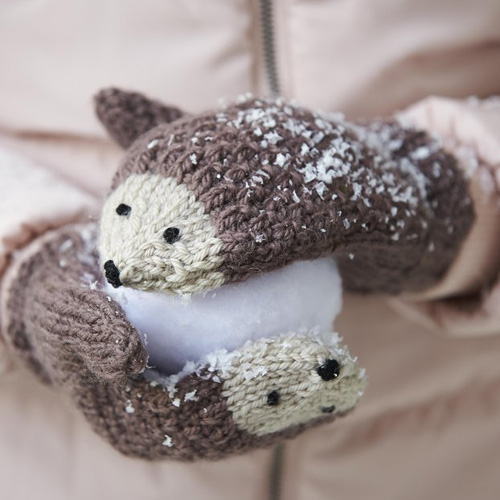Beautiful Skills Crochet Knitting Quilting Knit Hedgehog Mittens