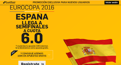 betfair supercuota 6 España semifinalista EURO2016 10 junio betfair supercuota 6 España semifinalista EURO2016 10 junio