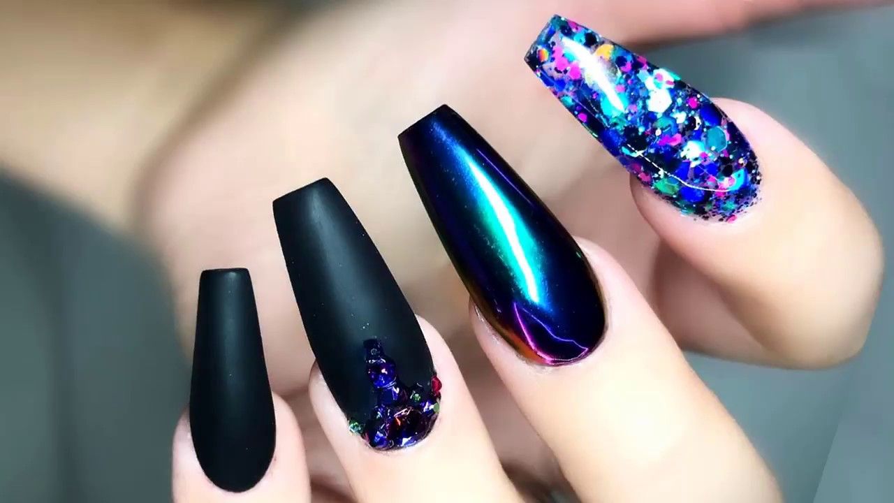 ADJD Best Nail Art Designs and nail polishes black & sky blue black, sky  blue - Price in India, Buy ADJD Best Nail Art Designs and nail polishes  black & sky blue