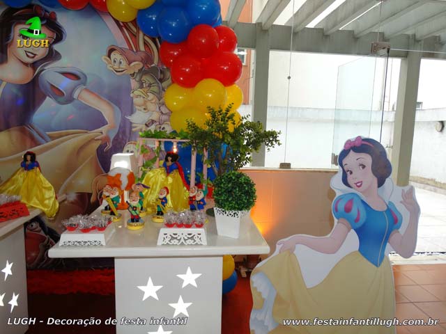 Decoração de festa Branca de Neve Decoração para festa de aniversário Branca de Neve