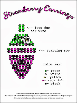 living with ThreeMoonBabies | Strawberry Earrings Beading Pattern