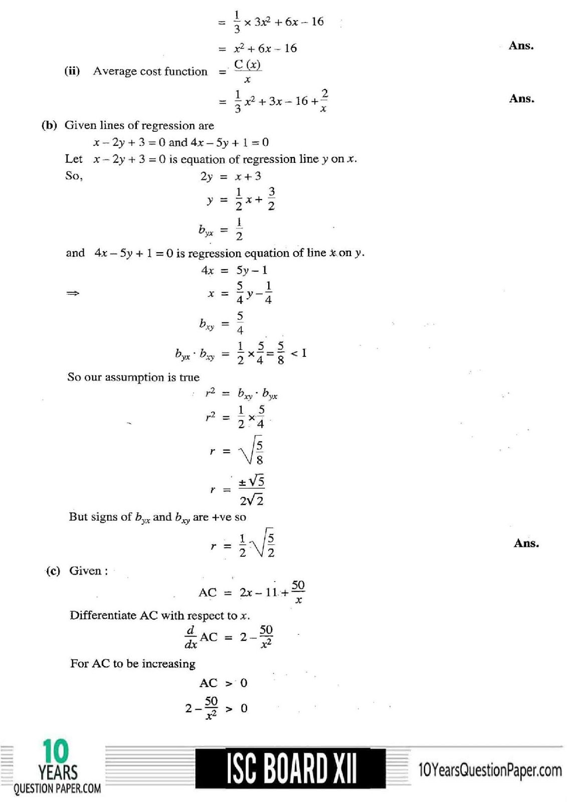 class 12 Solved mathematics Last year question paper ISC Maths 2018 Solved Previous Year Paper Class 12 Page-25