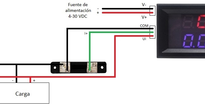Manual del usuario para el Voltímetro Amperímetro Rojo Azul 100V