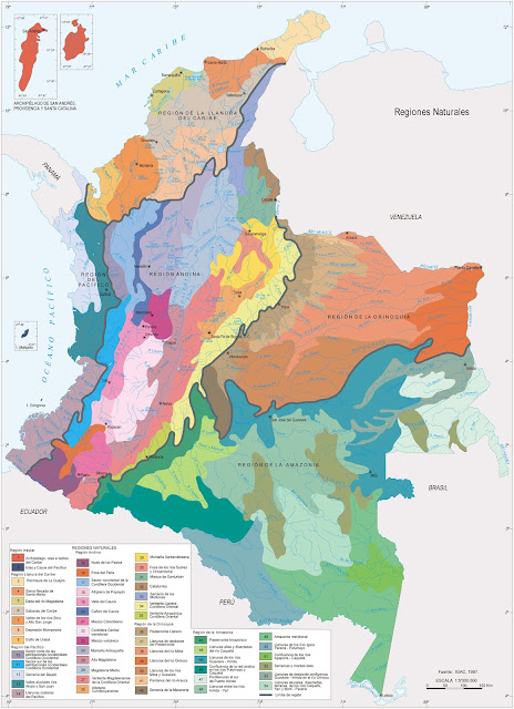 mapa de las regiones de colombia full hd
