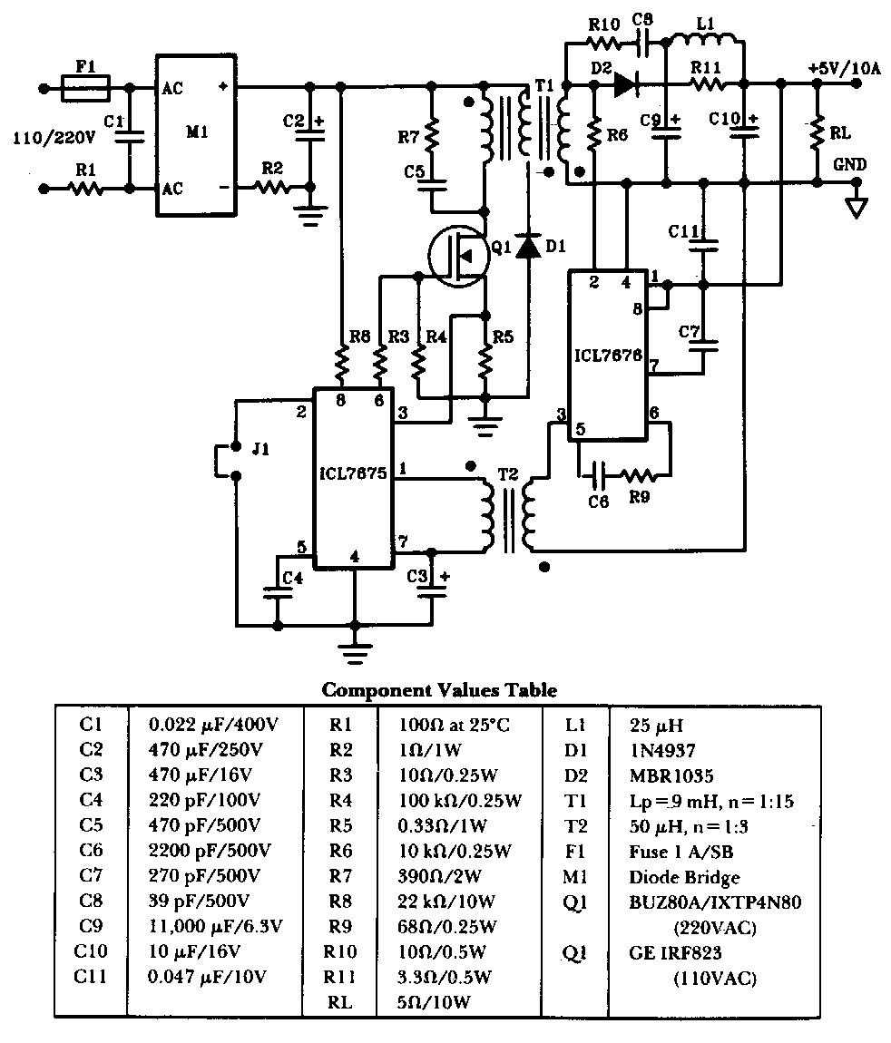 50W Offline Switching Power supply Circuit Diagram | Electronic Circuit