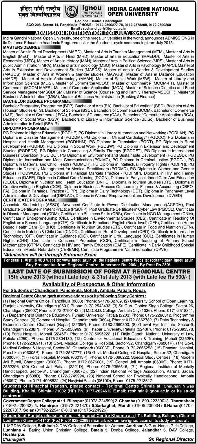 RAH DASERA INDIRA GANDHI NATIONAL OPEN UNIVERSITY