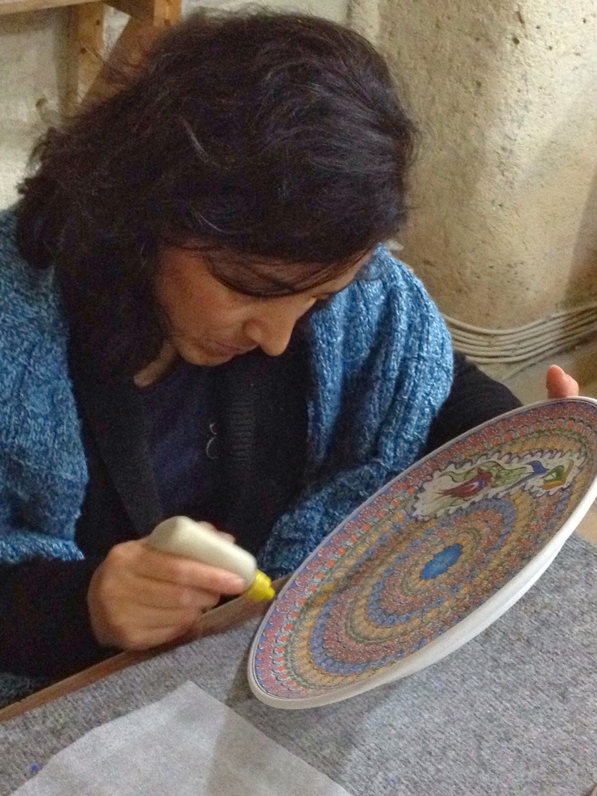 Cappadocia - Workers hand-painting platters