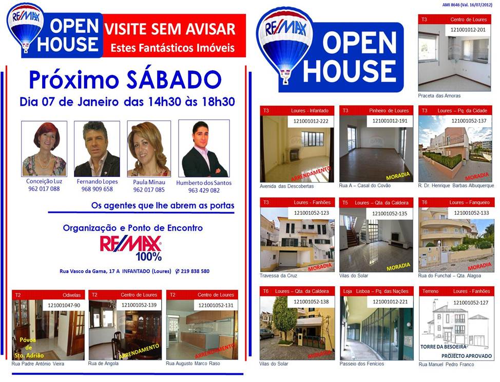Equipa Minau MULTI OPEN HOUSE 7 de Janeiro de 2012 Remax 100