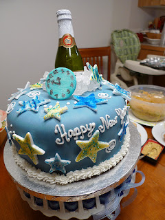 new year cake with clock beautiful designs