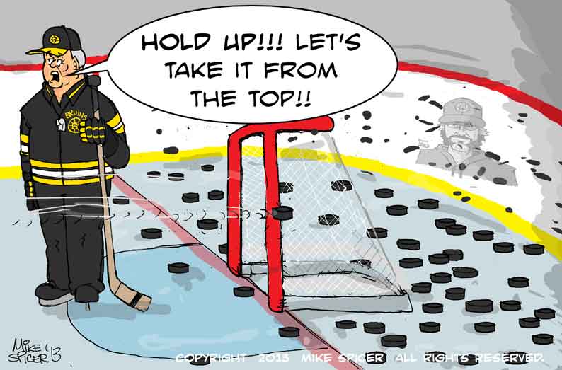 mike spicer cartoonist caricaturist boston bruins practice drill mike spicer cartoonist caricaturist boston bruins practice
