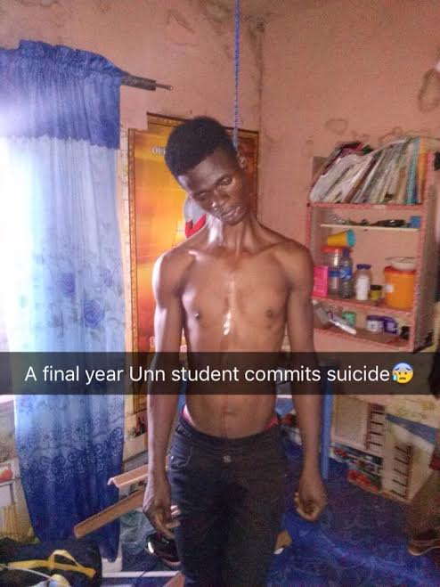 4 Graphic photo: Final year student of UNN allegedly commits suicide