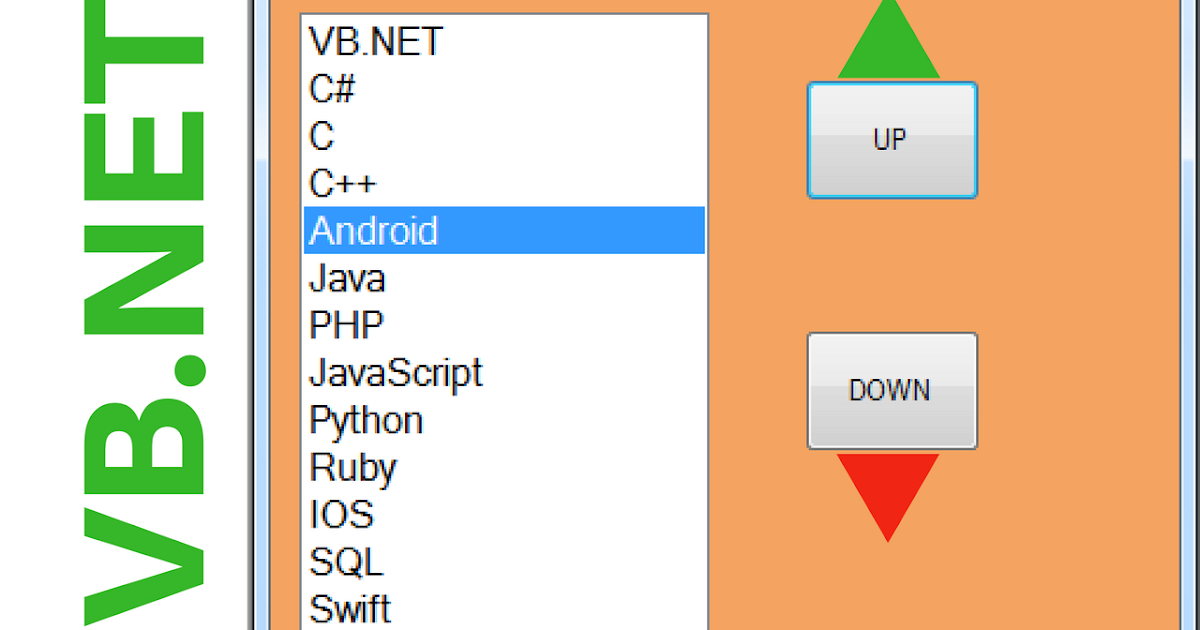 Move ListBox Item Up And Down Bahasa Pemrogaman