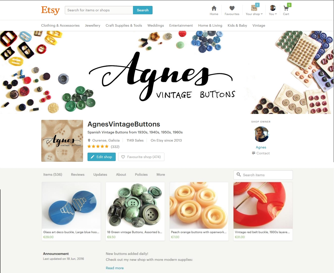 Agnes' Vintage World How to open a successful shop on Etsy