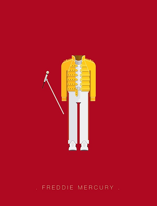 Freddie Mercury flat illustration